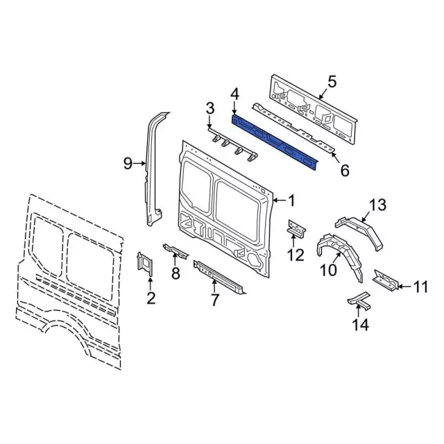 Roof Side Rail - Ford (BK3Z-6151212-M)