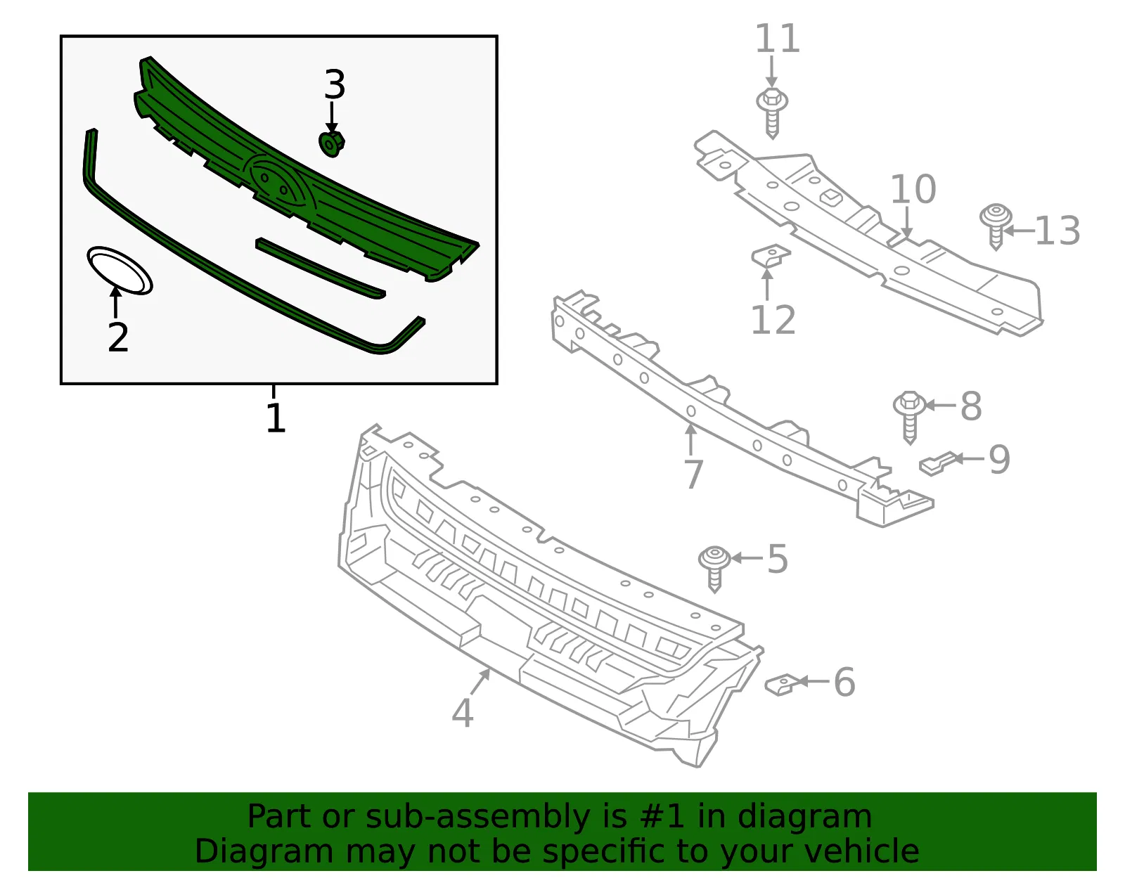 Grille - Ford (CJ5Z-8200-CC) - view 7