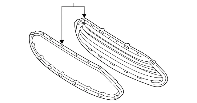 Upper Grille - Ford (D2BZ-17B968-AA) - view 7