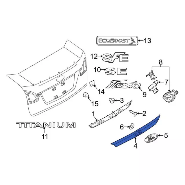 Deck Lid Handle - Ford (D2BZ5443400CA) - view 3