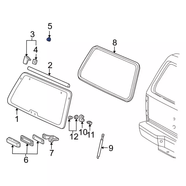 Hinge Assembly Spacer - Ford (D7FZ-6440610-A) - view 12