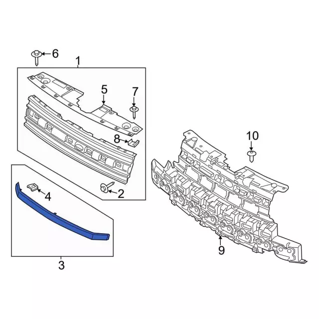 Outer Grille - Ford (DA8Z-8200-FA) - view 5