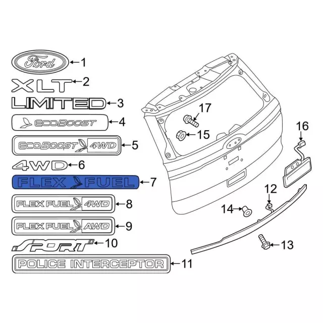 Hatch Emblem - Ford (DB5Z-9942528-E) - view 3