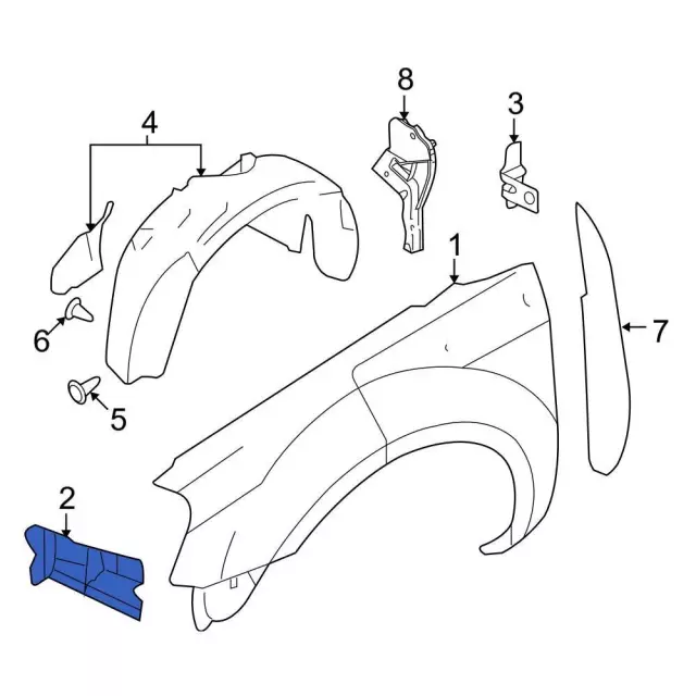 Fender Front Bracket - Ford (DG1Z-16A142-A) - view 10