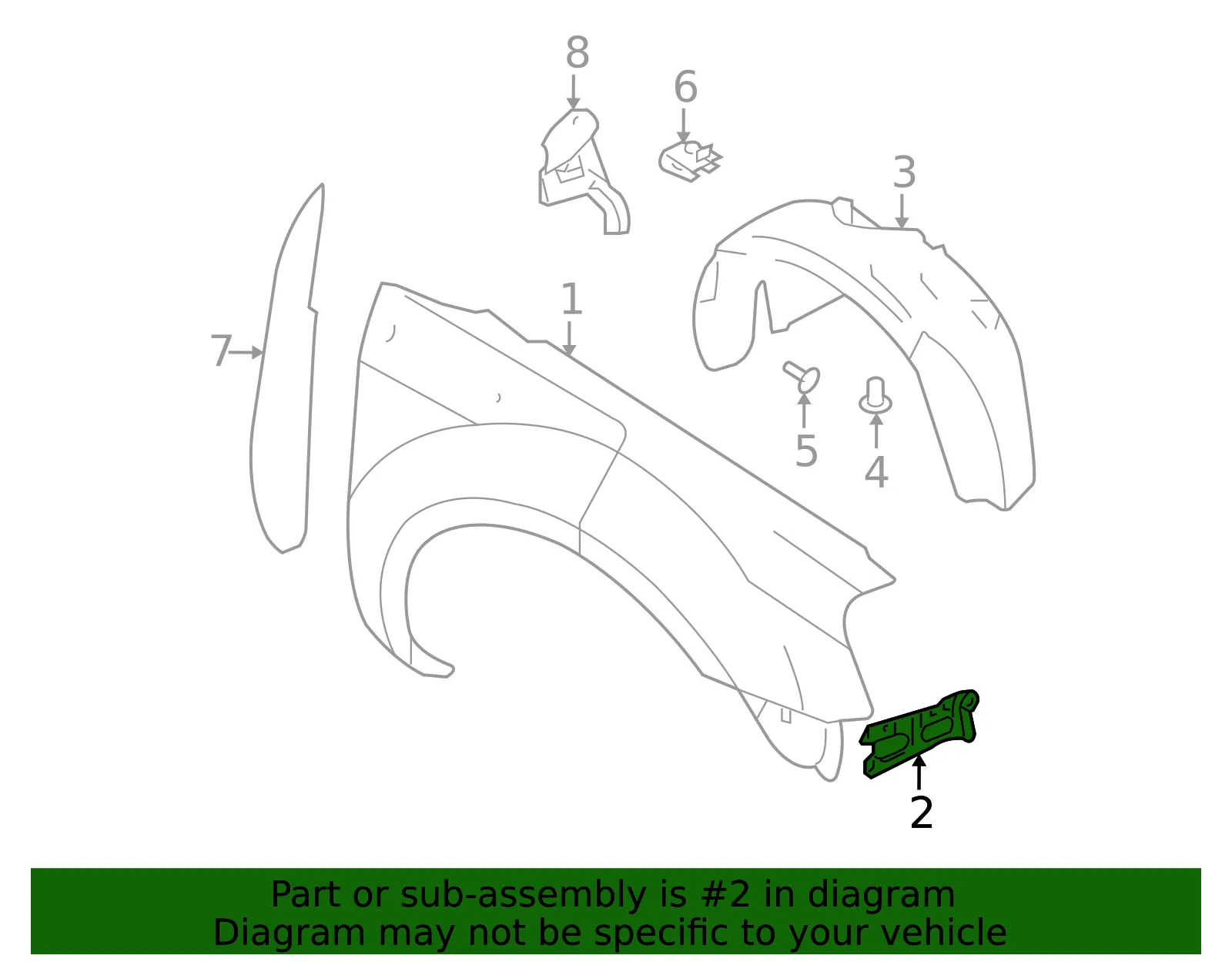 Fender Front Bracket - Ford (DG1Z-16A142-A) - view 12