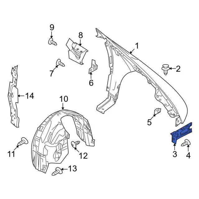 Fender Front Bracket - Ford (DG1Z-16A142-A) - view 15