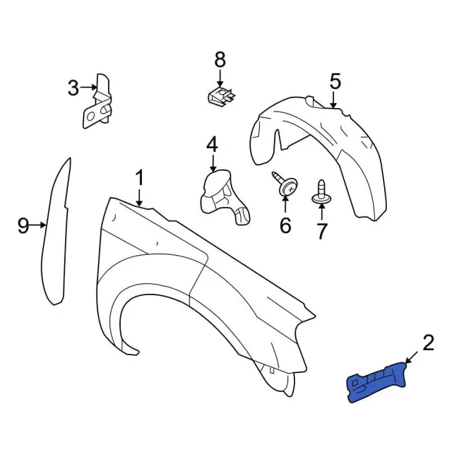 Fender Front Bracket - Ford (DG1Z-16A142-A) - view 9