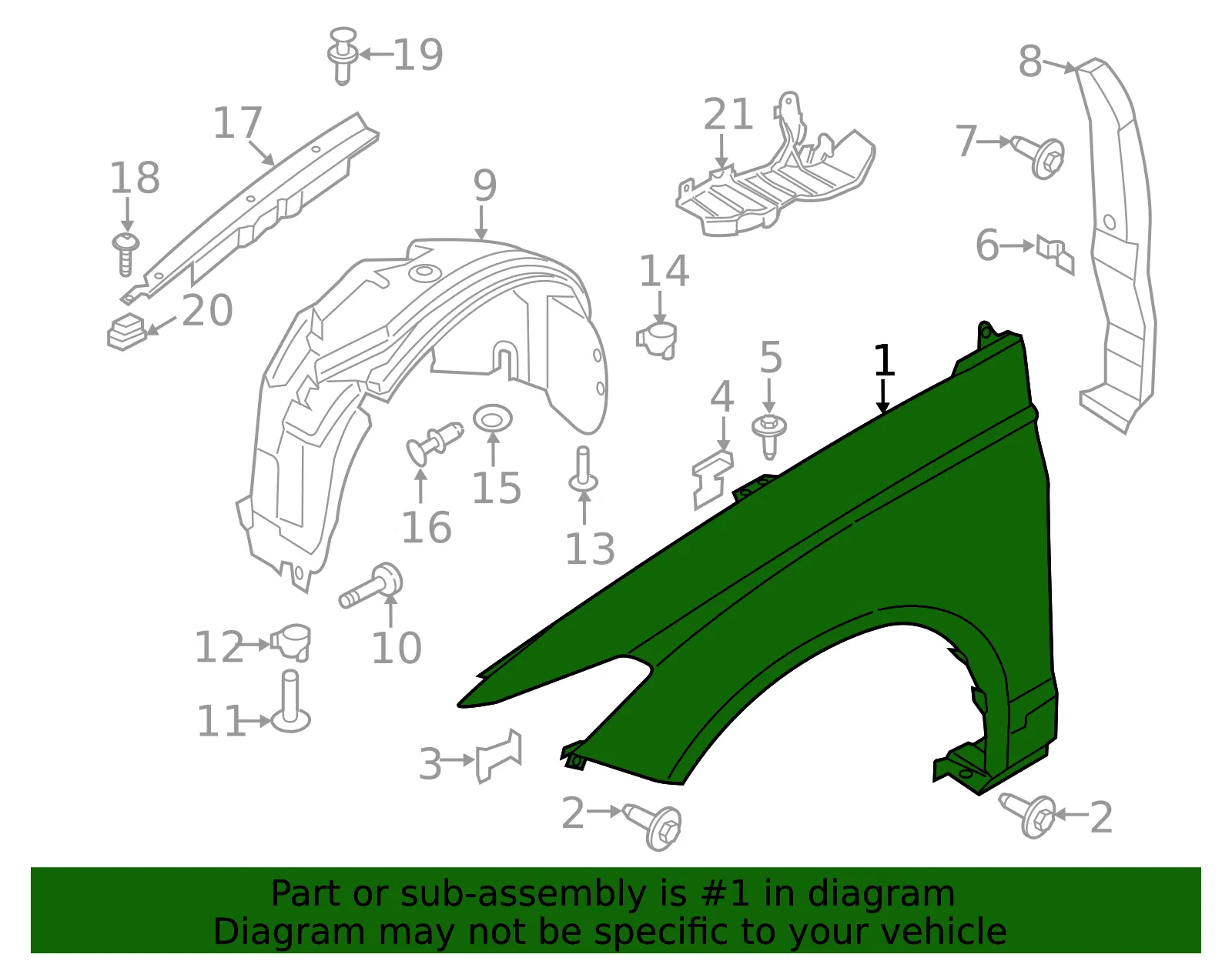 Fender - Passenger Side (RH) - Ford (DS7Z-16005-A) - view 10