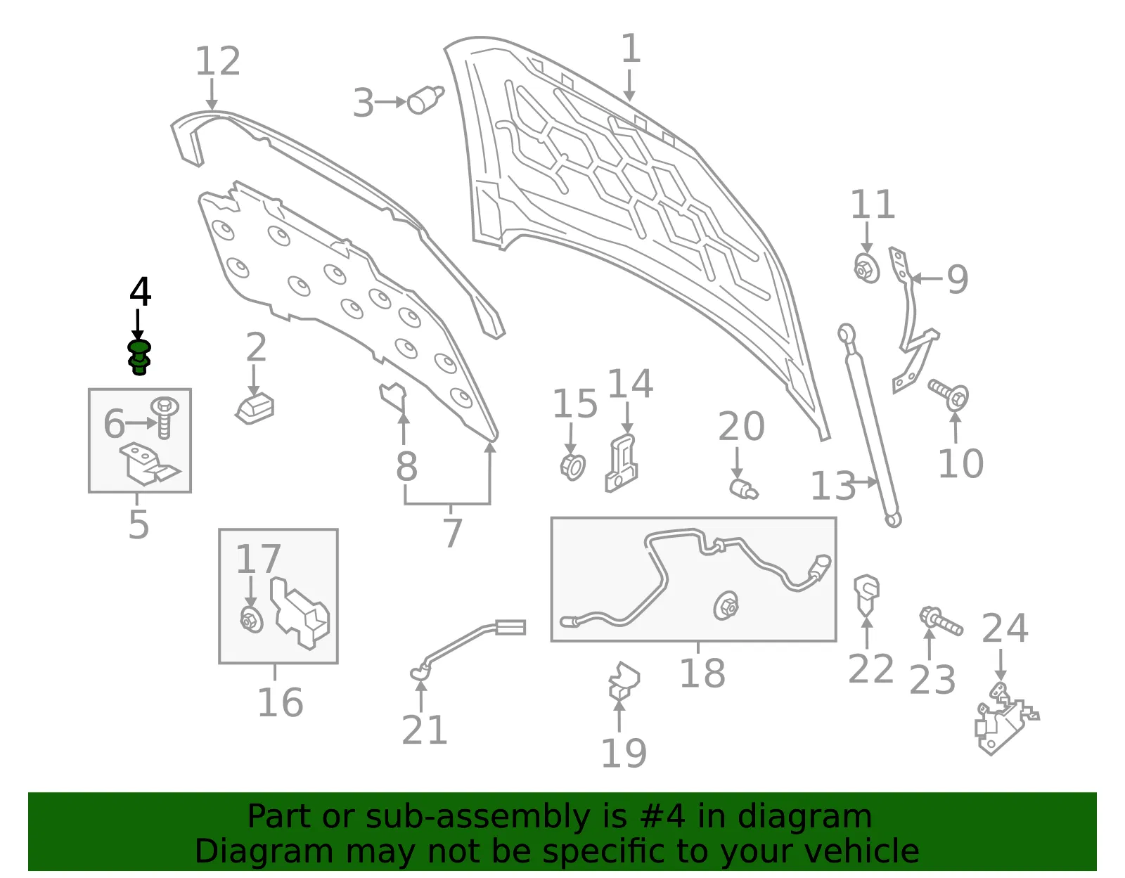 Hood Stop Buffer - Ford (DS7Z-16758-B) - view 5