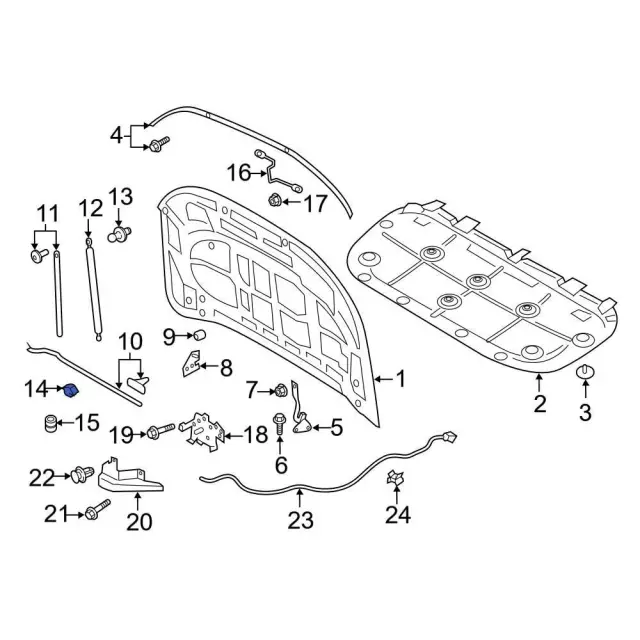Hood Stop Buffer - Ford (EB3Z-16758-A) - view 11