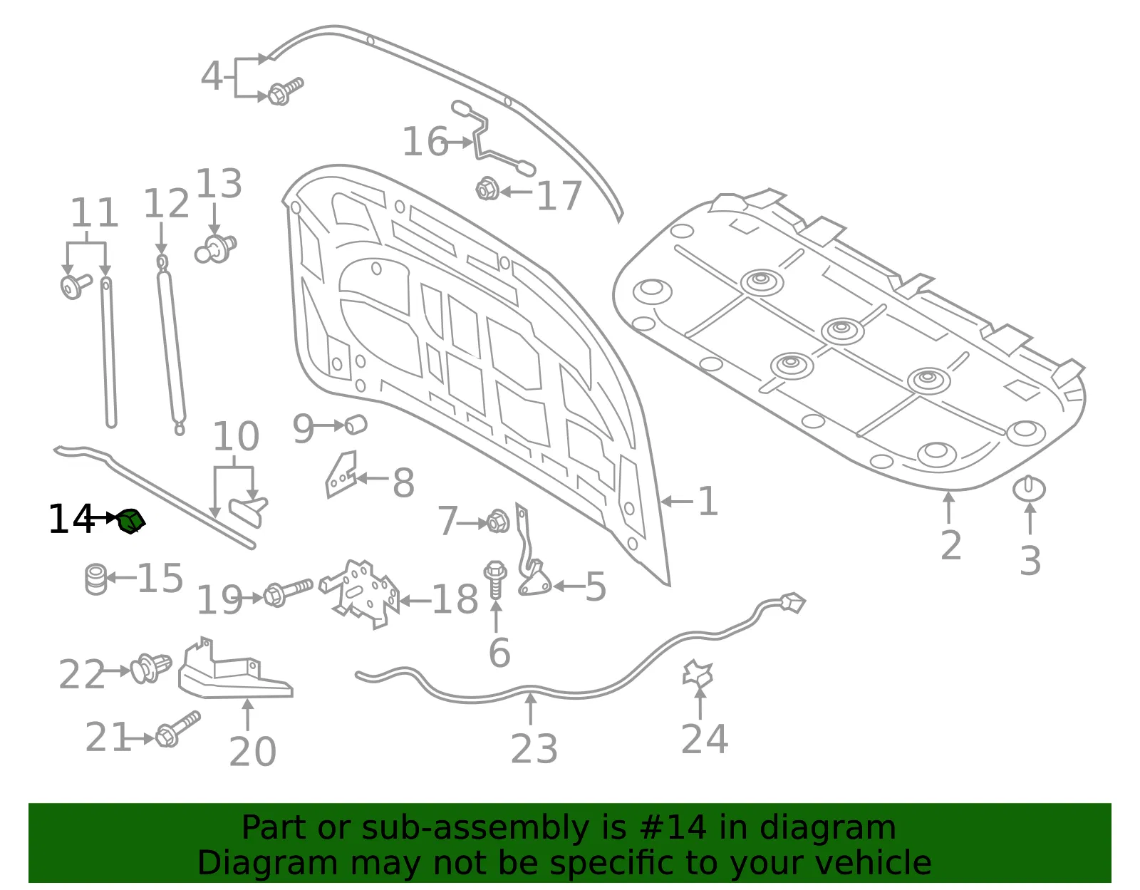 Hood Stop Buffer - Ford (EB3Z-16758-A) - view 8