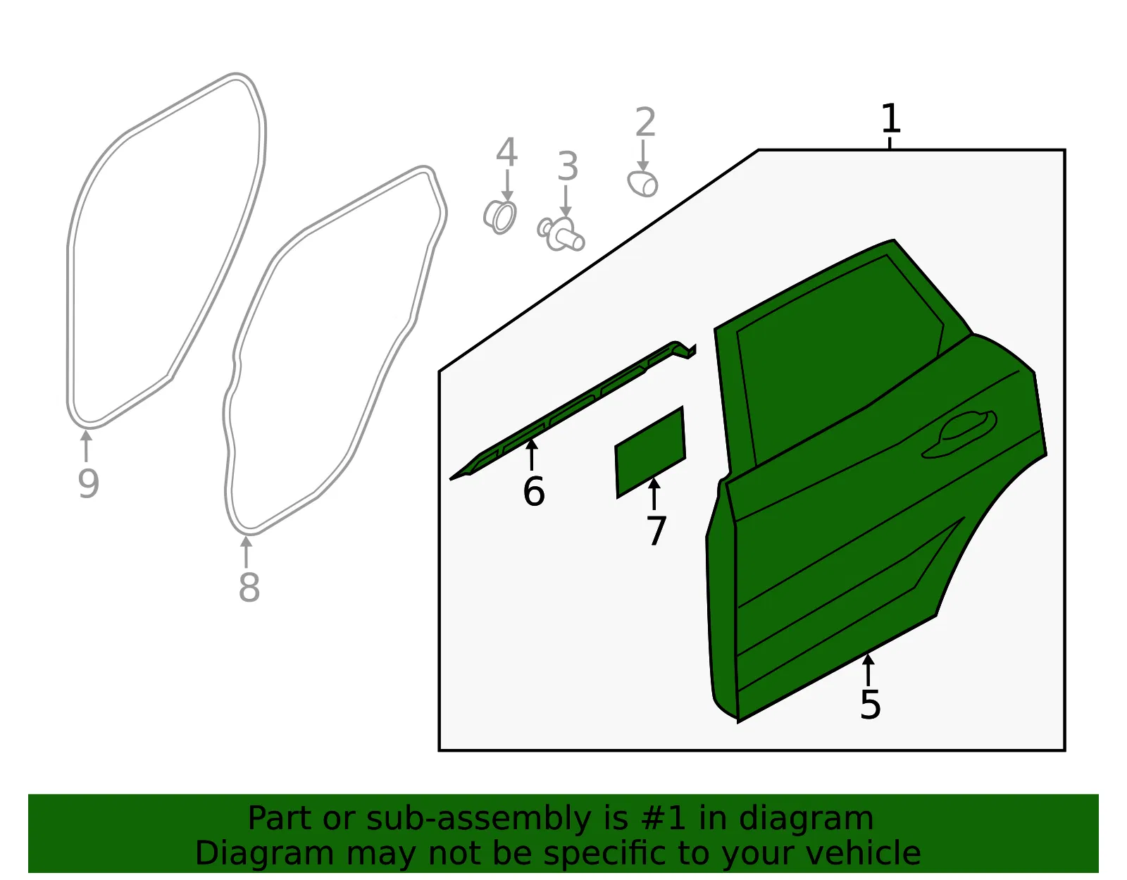 Door Shell - Driver's Side (LH) - Ford (EJ7Z-7824631-A) - view 3