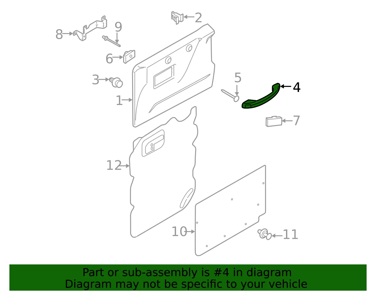 Pull Handle - Ford (F2UZ-1522666-AB) - view 4