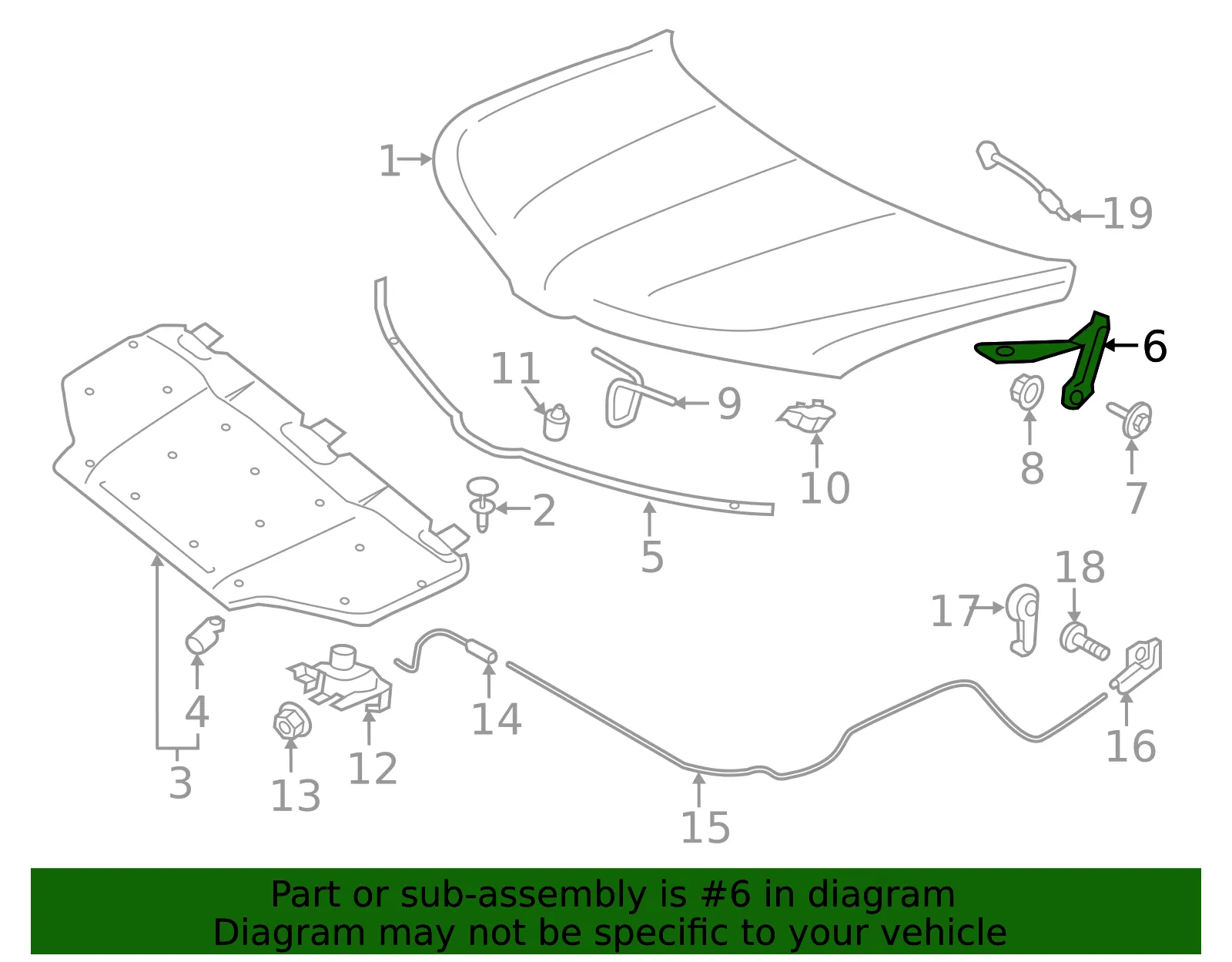 Hinge - Driver's Side (LH) - Ford (FA1Z-16797-A) - view 6