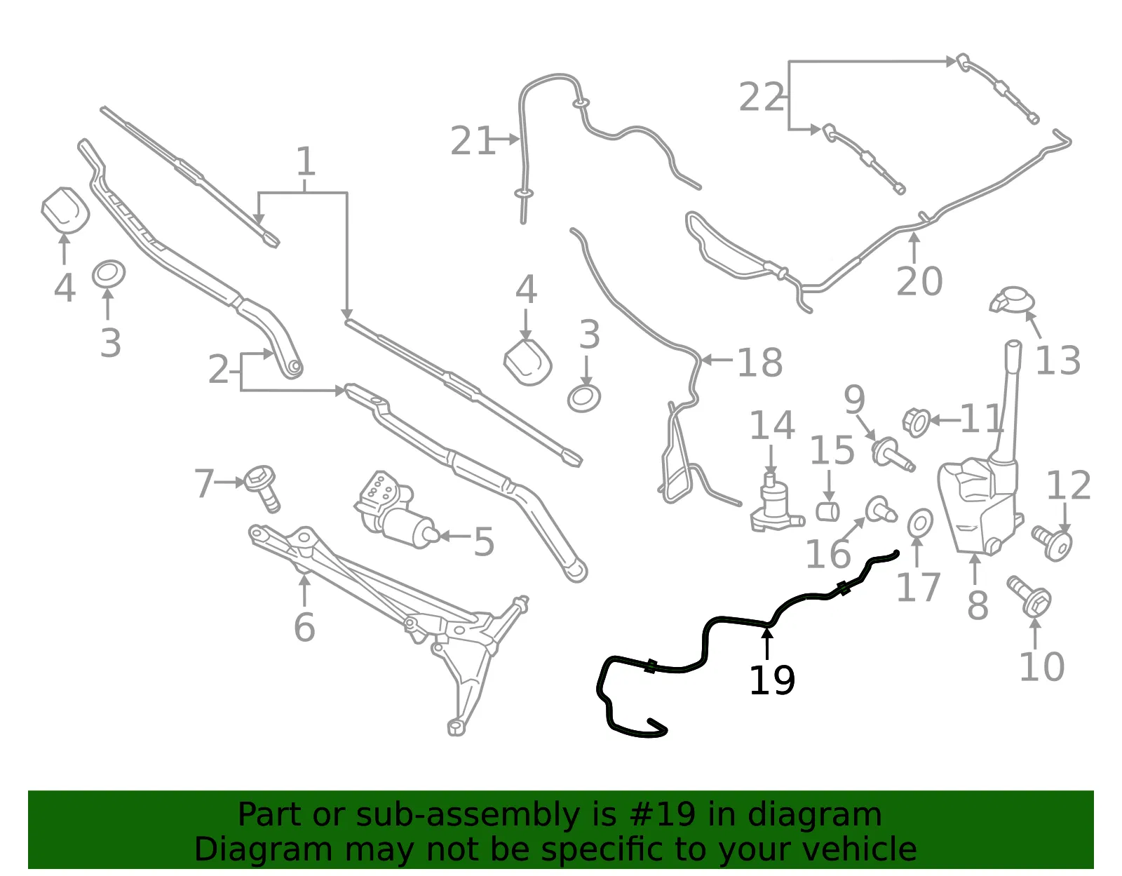 Hose Windshield Washer - Ford (FA1Z-17A605-E) - view 7