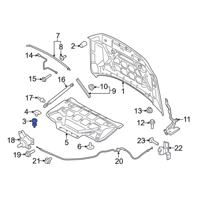 Hood Stop Buffer - Ford (FL3Z-16758-C) - view 5
