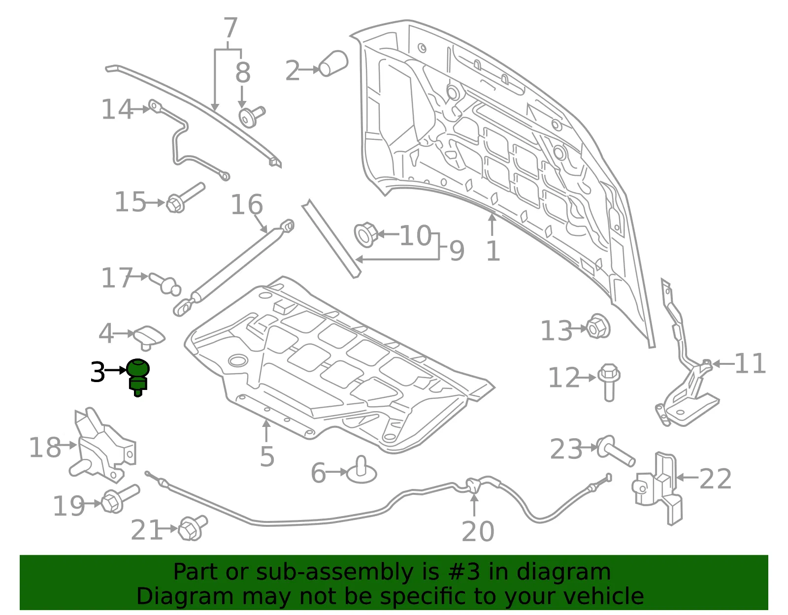 Hood Stop Buffer - Ford (FL3Z-16758-C) - view 9