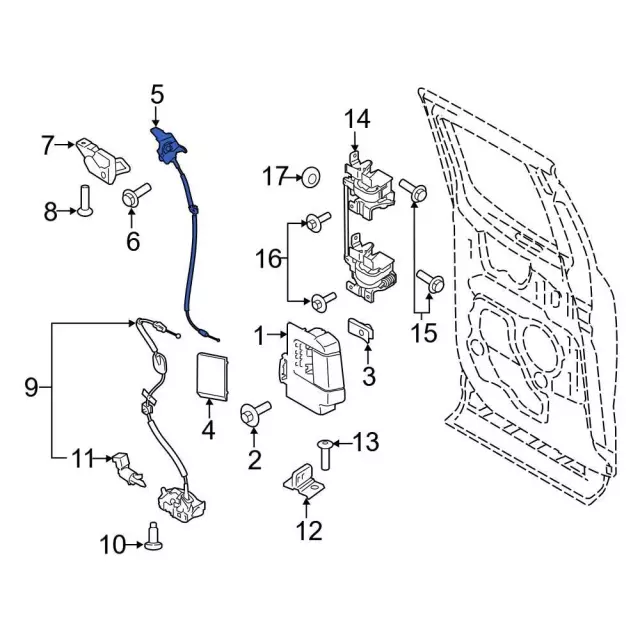 Door Latch Assembly - Ford (FL3Z-18264A00-E) - view 12