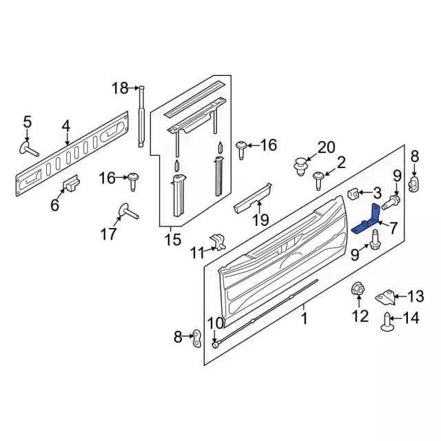 Tailgate Hinge - Ford (FL3Z-83430B38-B) - view 3