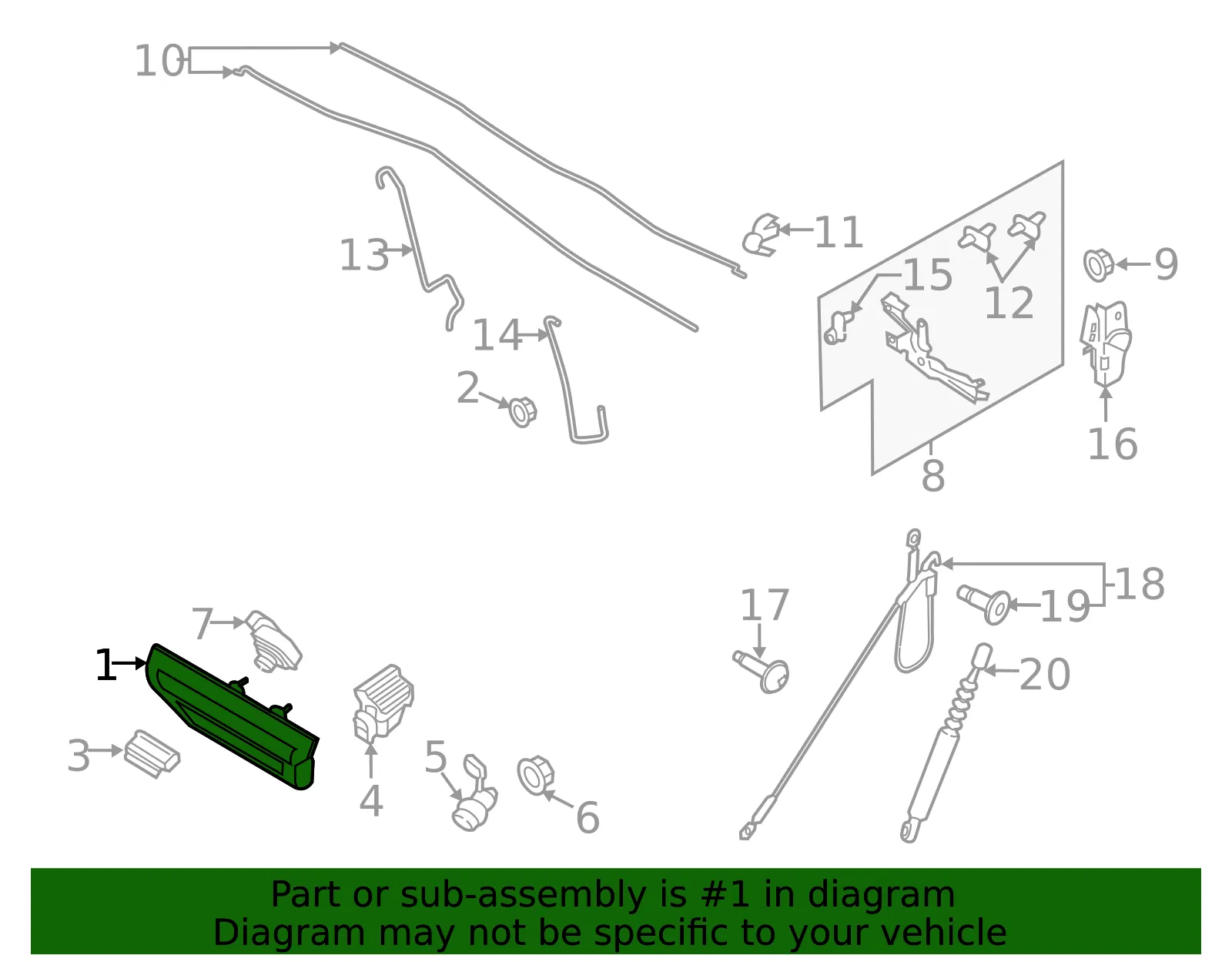 Tailgate Handle - Ford (FL3Z-9943400-EAPTM) - view 9