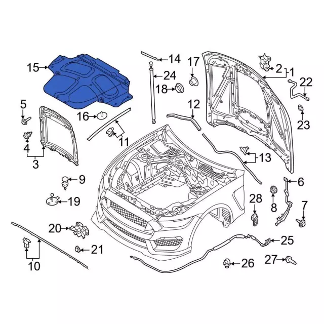 Hood Insulation Pad - Ford (FR3Z-16738-D) - view 4