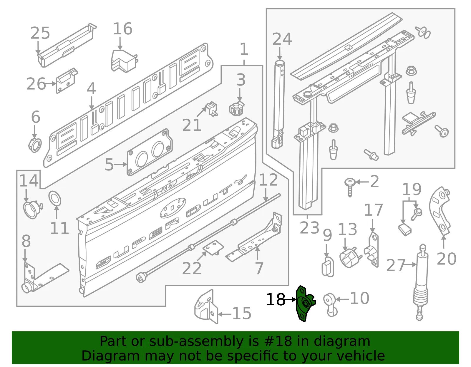 Tailgate Hinge - Ford (HC3Z-99430B39-B) - view 7