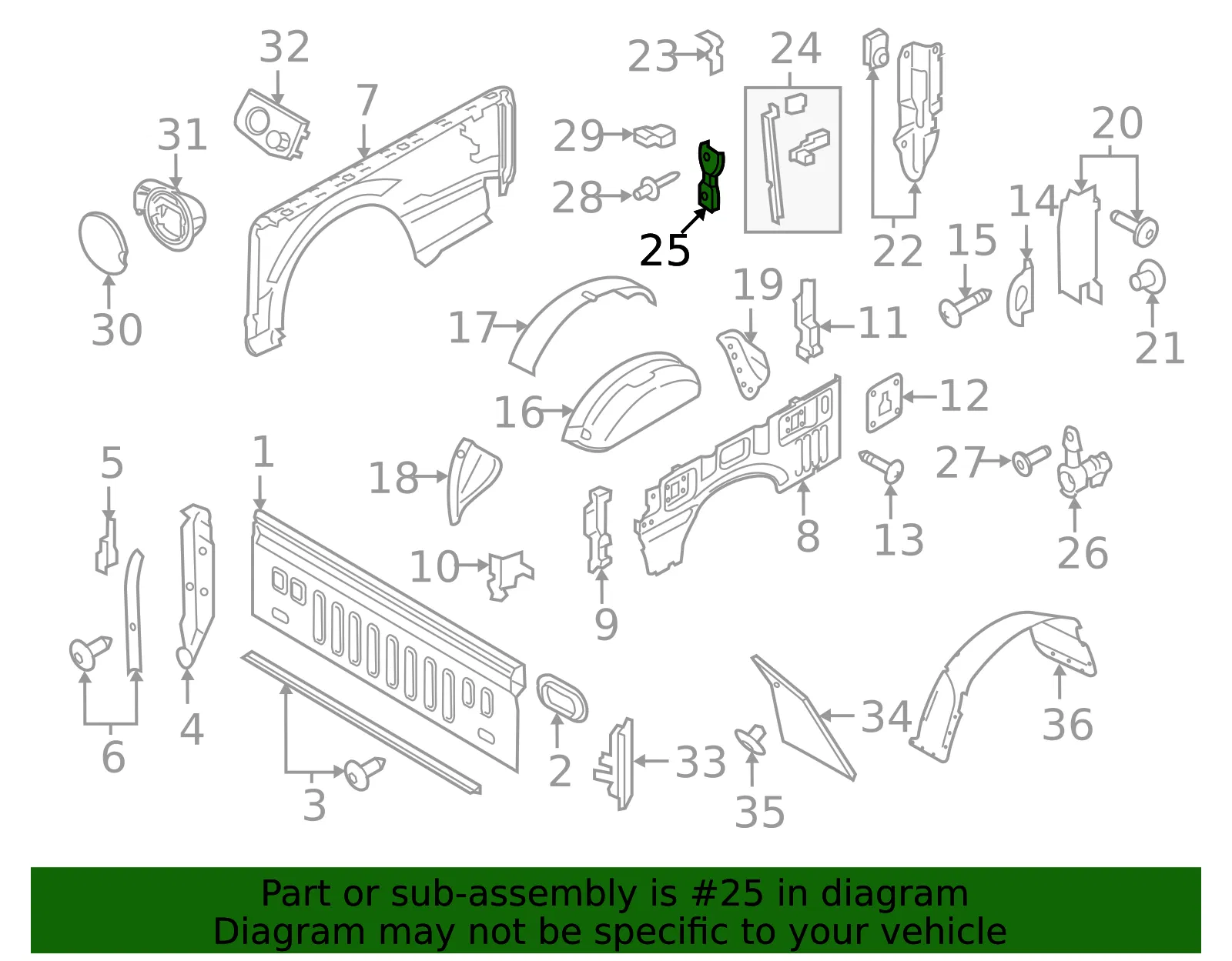 Tailgate Hinge Bracket - Ford (HC3Z9943488A) - view 10