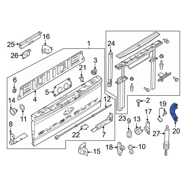Tailgate Hinge Bracket - Ford (HC3Z9943488A) - view 5