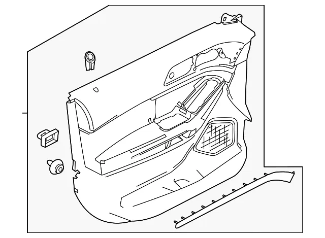 Door Trim Panel - Passenger Side (RH) - Ford (JB5Z-7823942-BB)