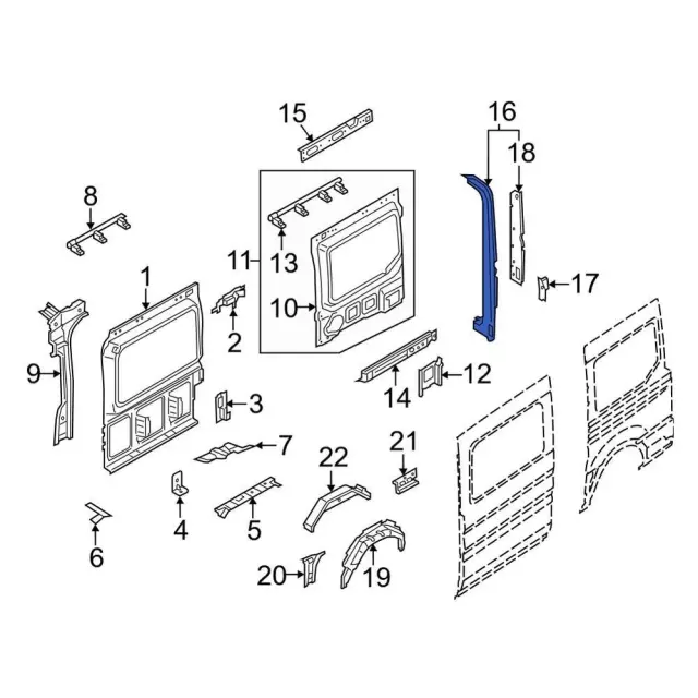 Rear Pillar Reinforced - Ford (JK4Z-6140455-B)