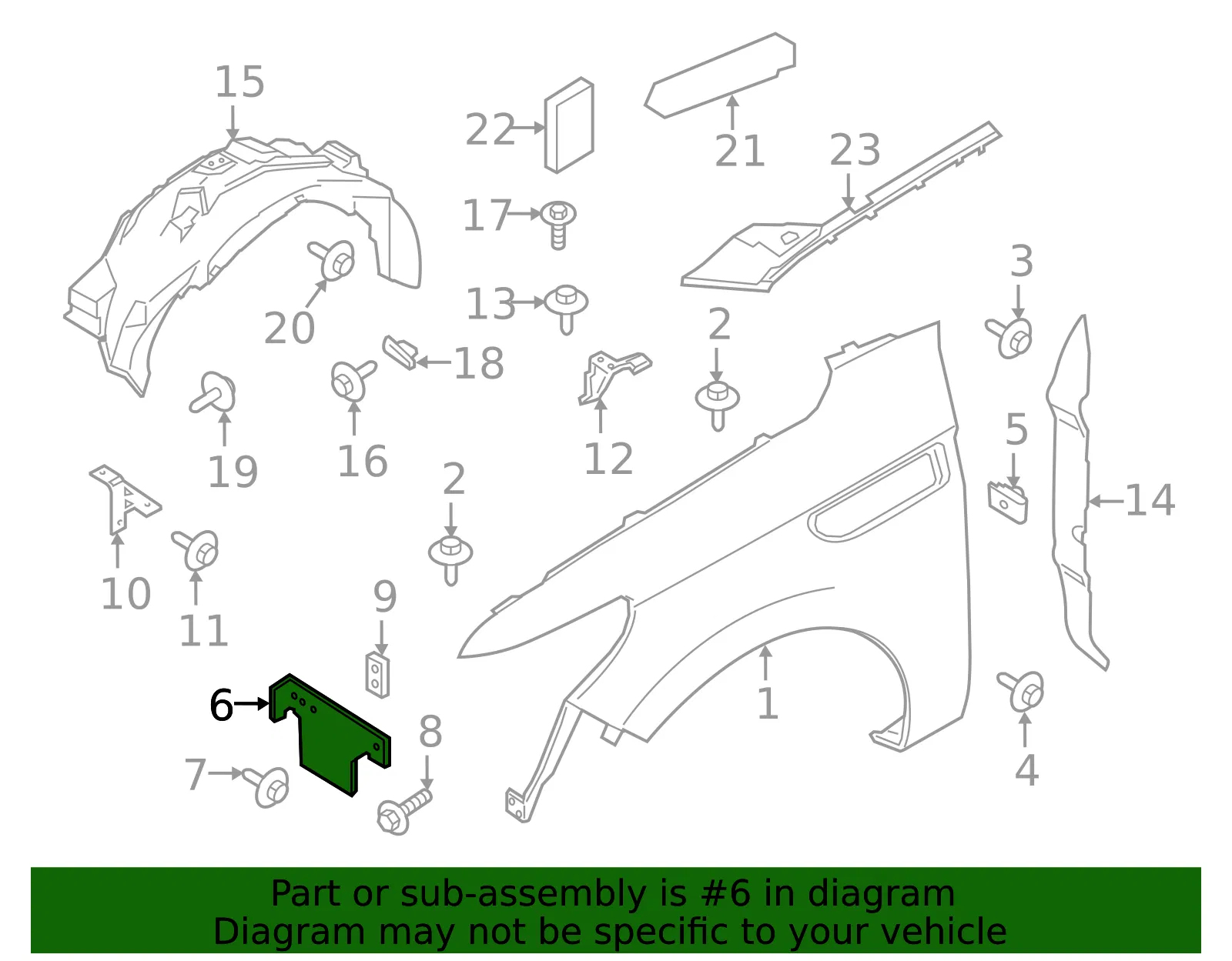Fender Bracket - Ford (JL1Z16A142A) - view 7