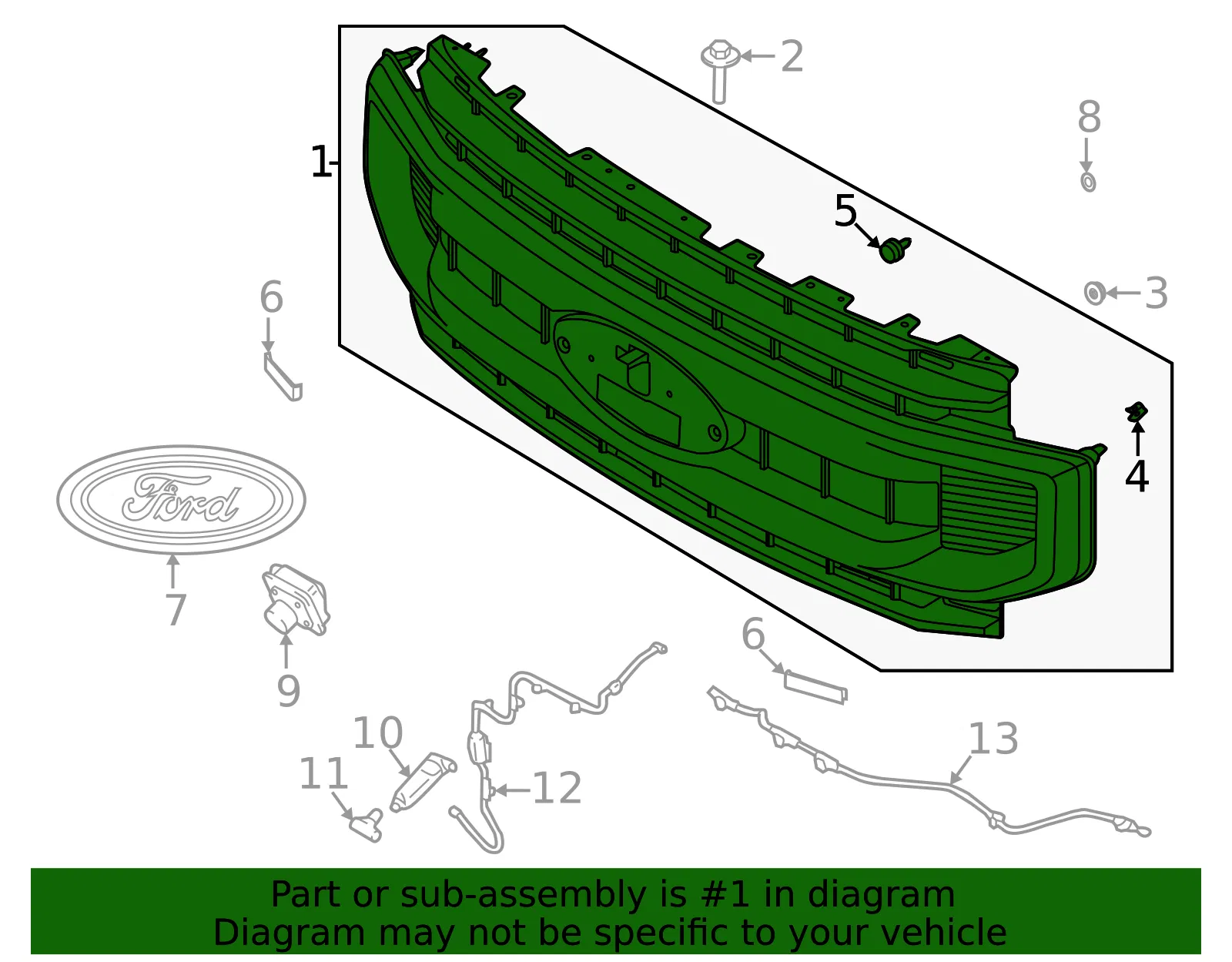 Grille Assembly - Ford (LC3Z8200AB) - view 4