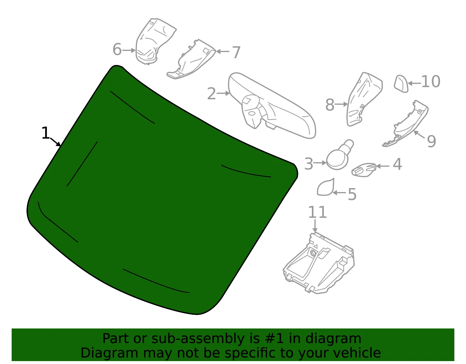 Windshield - Ford (LK4Z-5403100-M) - view 3