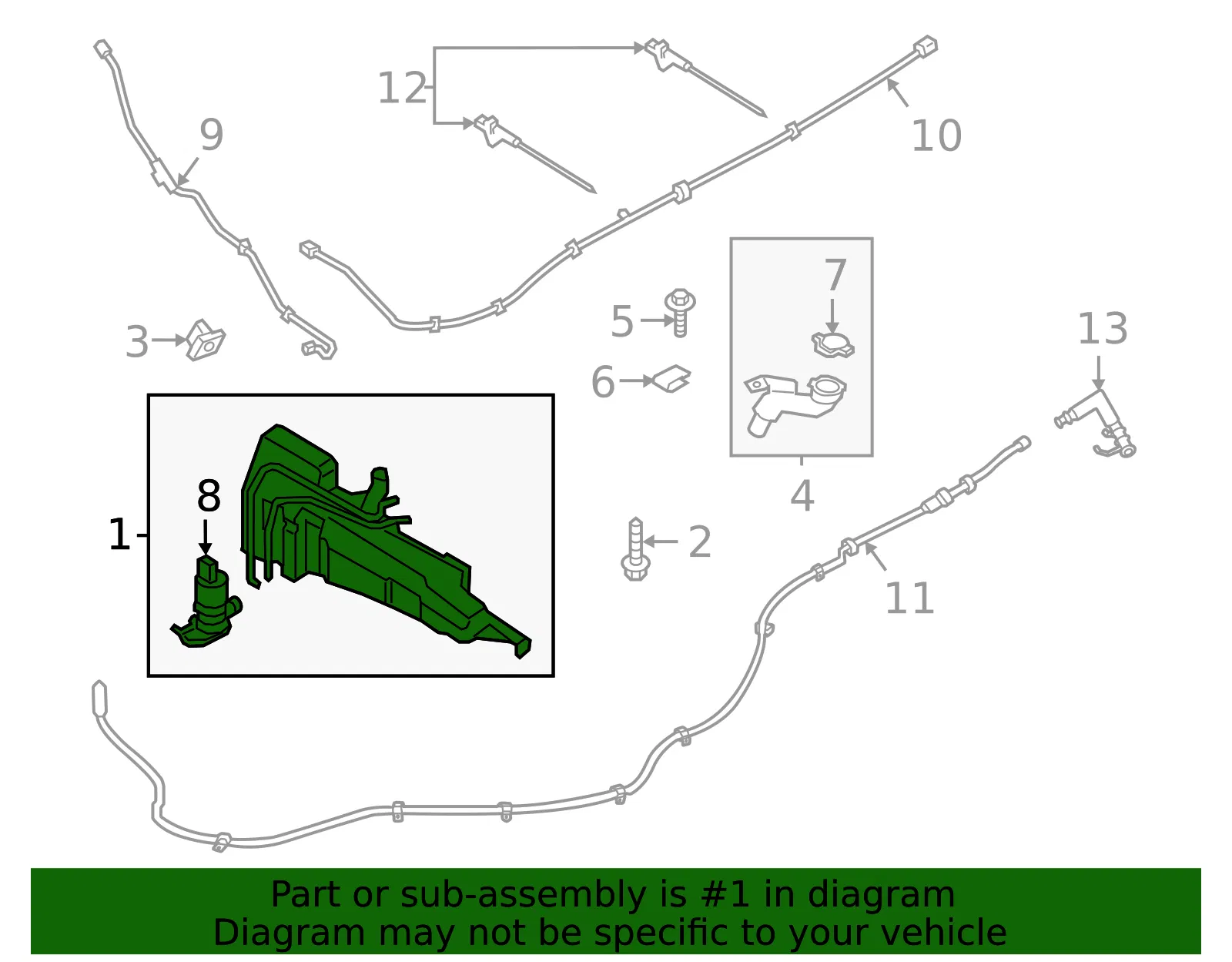 Reservoir Windshield Washer - Ford (M1PZ-17618-E) - view 7