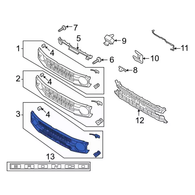 Grille - Ford (M2DZ-8200-EAPTM) - view 2