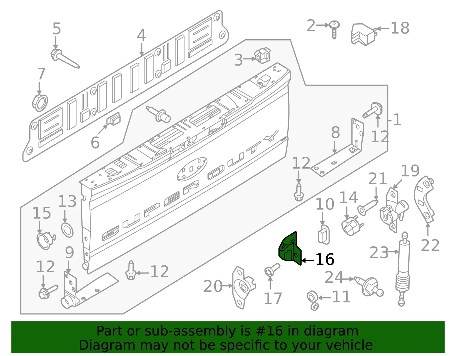 Tailgate Hinge Bracket - Ford (ML3Z-99420A80-B) - view 9