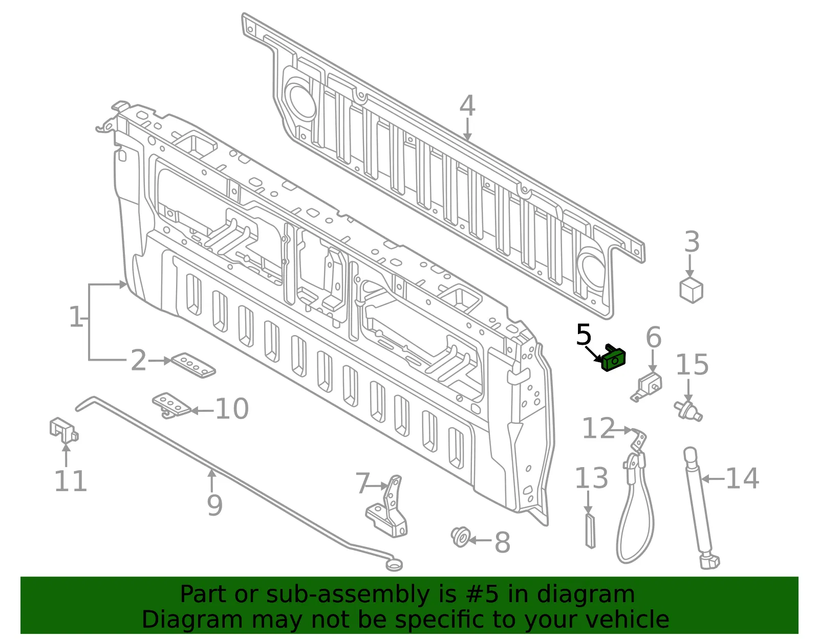 Tailgate Stop Bumper - Ford (N1WZ-26439A00-E) - view 3