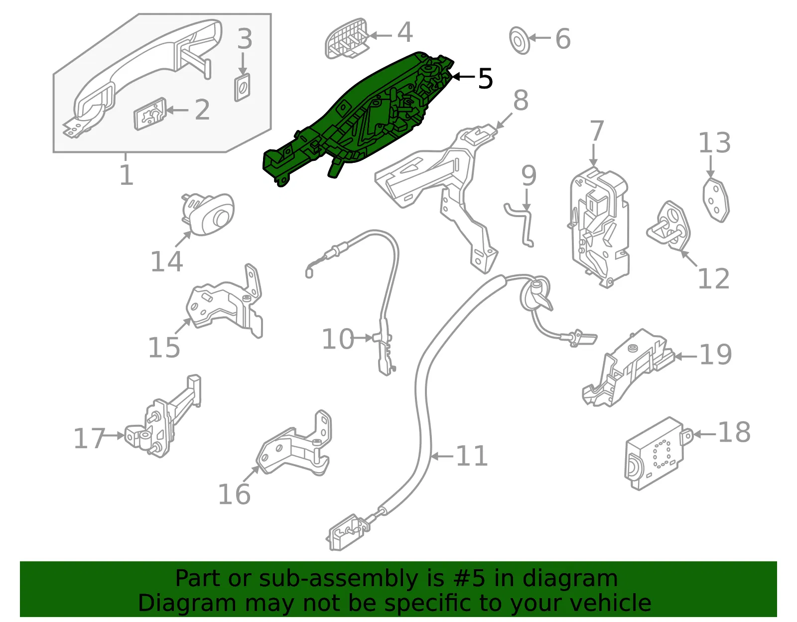 Handle Base - Ford (N1WZ-E224A36-U) - view 2