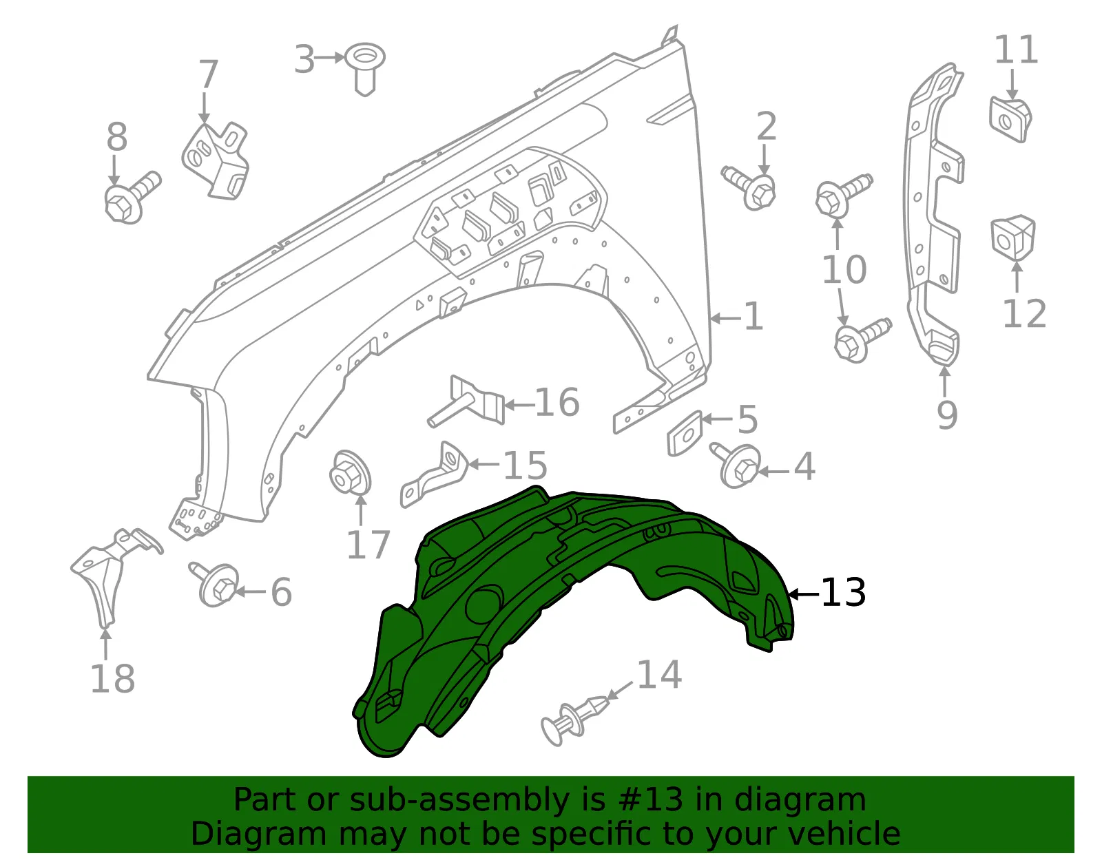 Fender Splash Shield - Ford (N2DZ-16102-C) - view 3