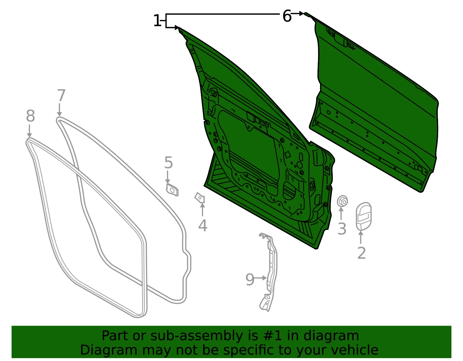 Door Shell - Ford (PC5Z-7820125-B) - view 2