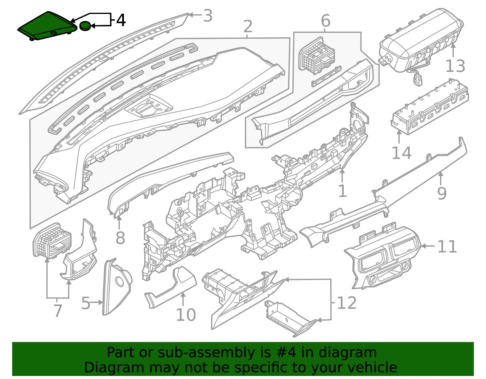 Speaker Grille - Ford (PR3Z-18978-DA) - view 2