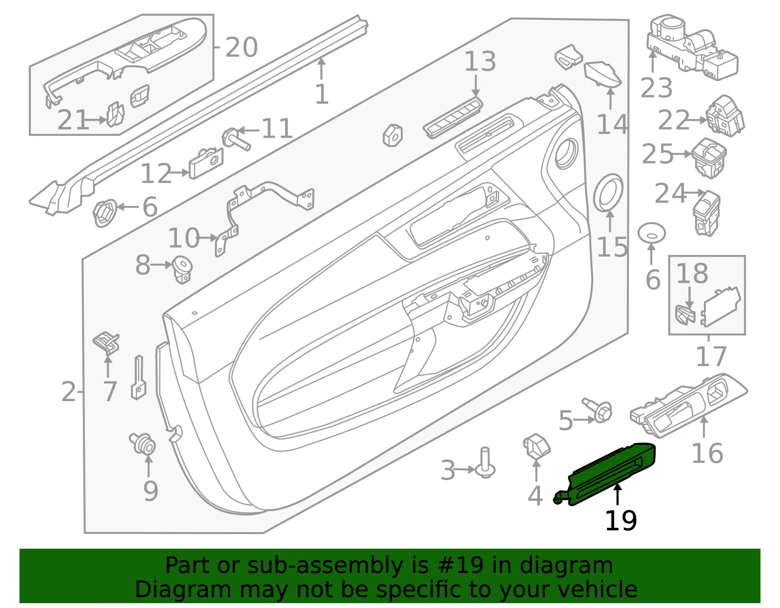 Interior Door Pull Handle - Ford (PR3Z-6322635-AA) - view 2