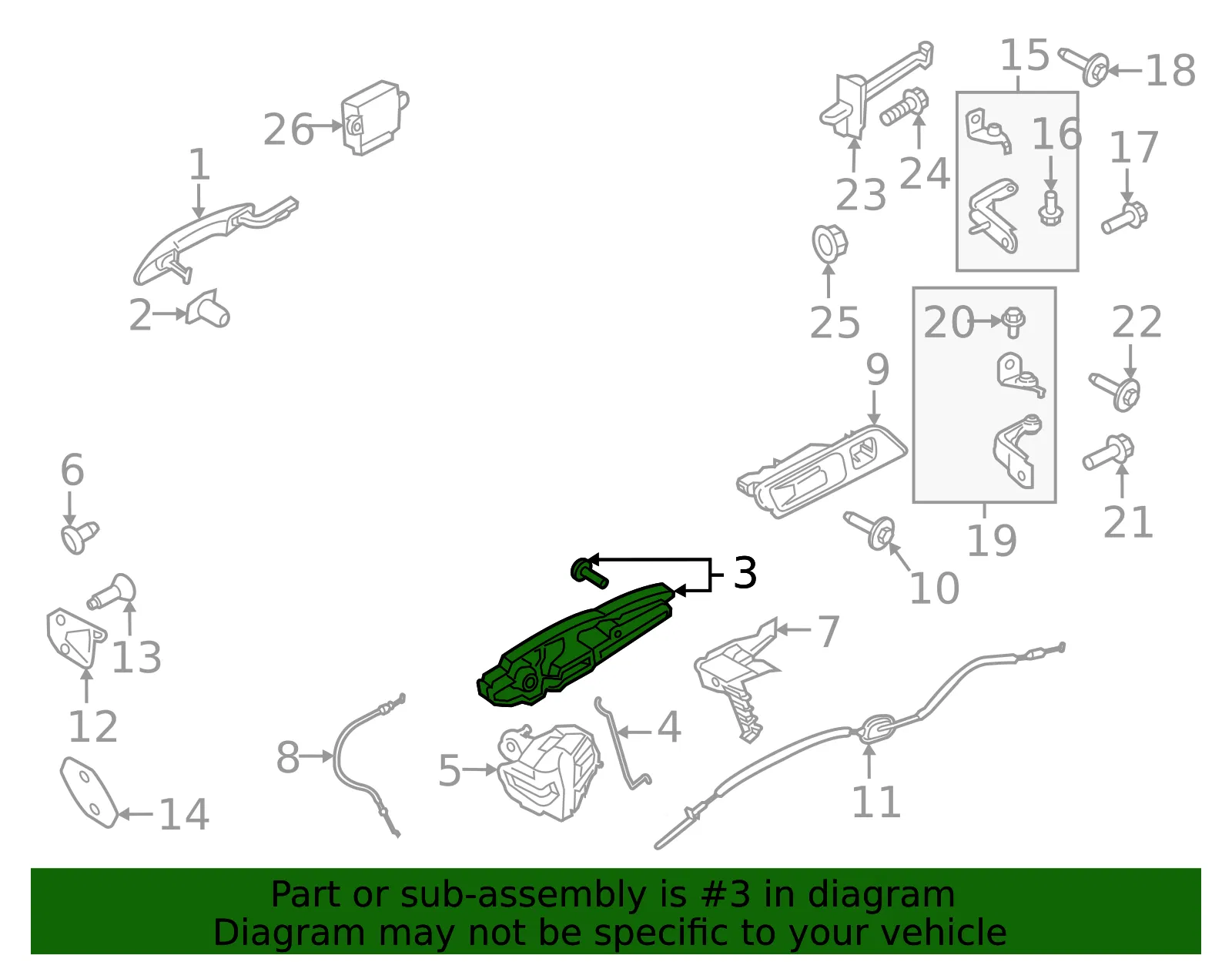 Handle Base - Ford (PR3Z-6326684-D) - view 2