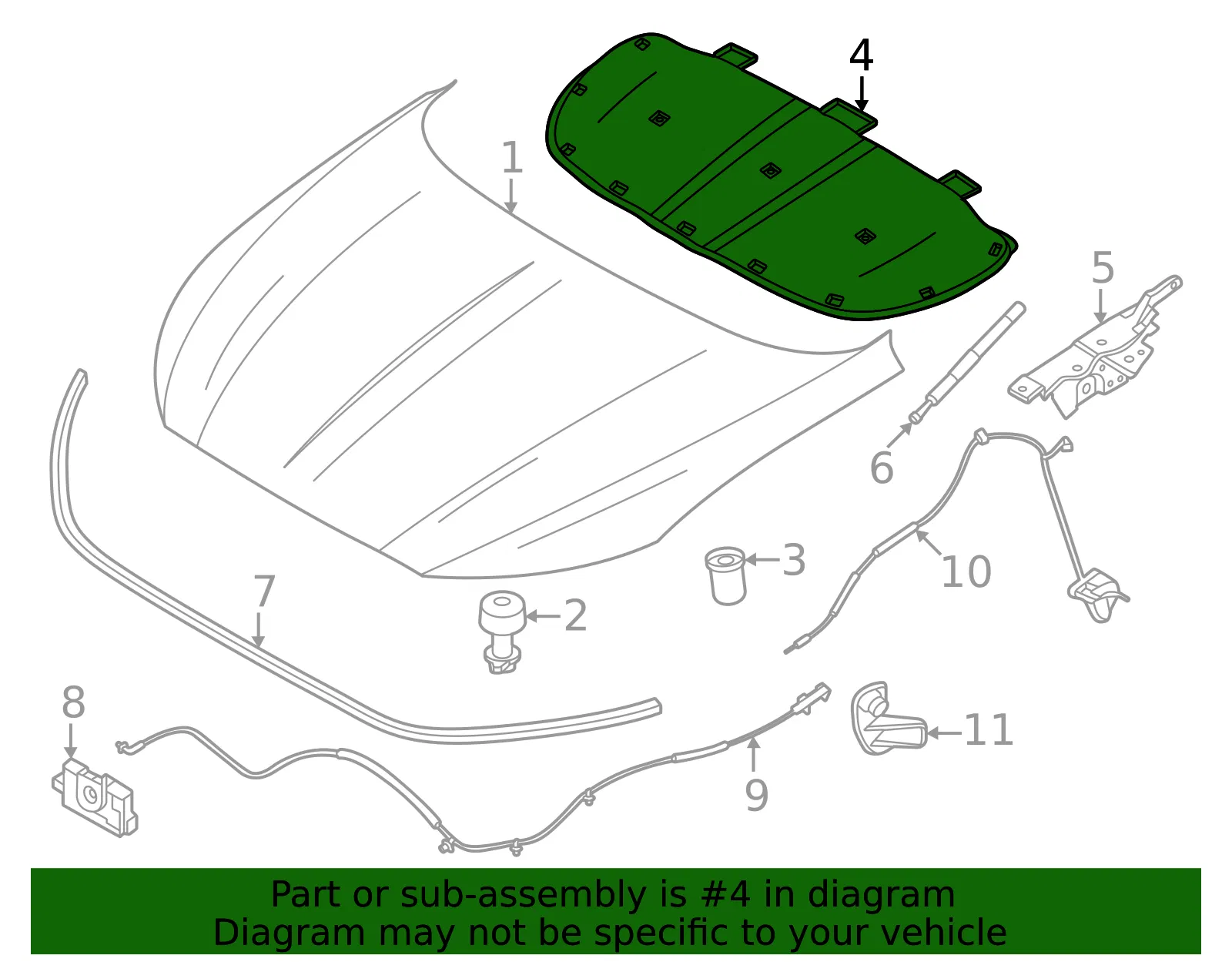 Hood Insulation Pad - Ford (R2TZ-16738-A) - view 2
