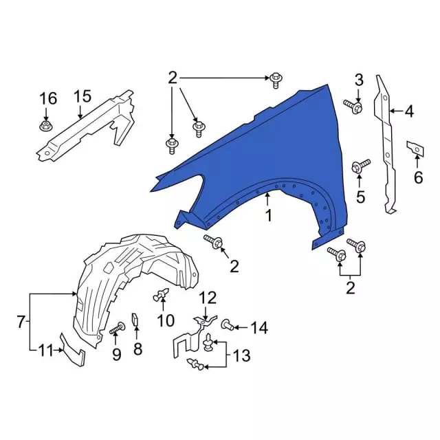 Fender Assembly Front - Ford (RB5Z-16005-B) - view 10