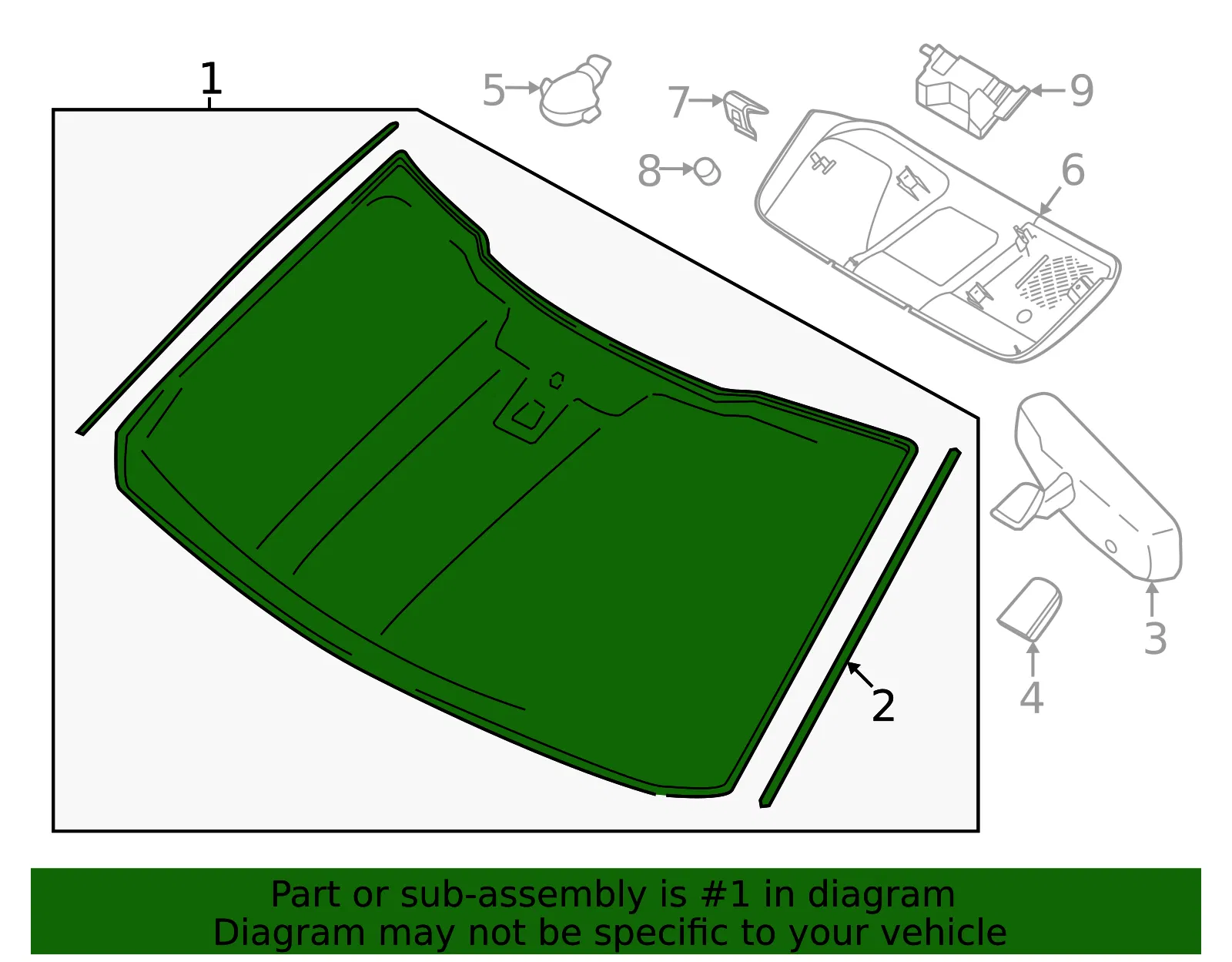 Windshield - Ford (RC3Z-1503100-A) - view 2