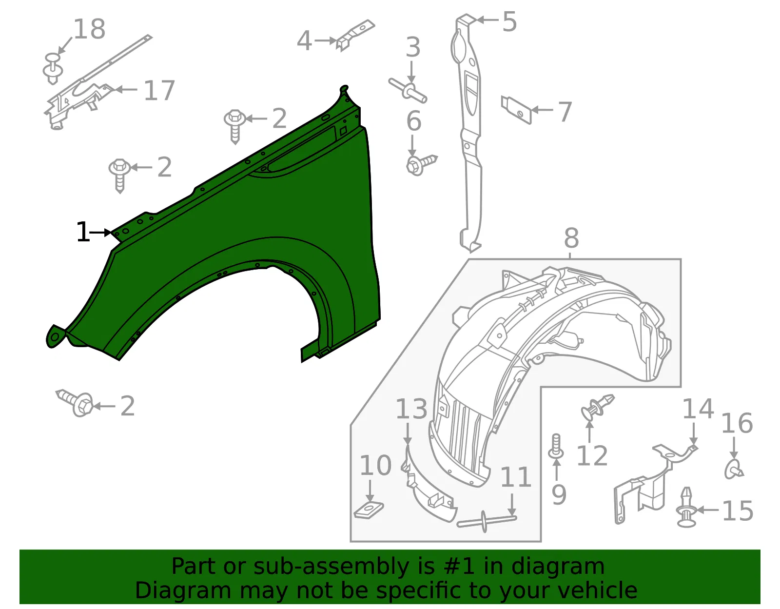 Fender Assembly Front - Ford (RC5Z-16005-A) - view 3