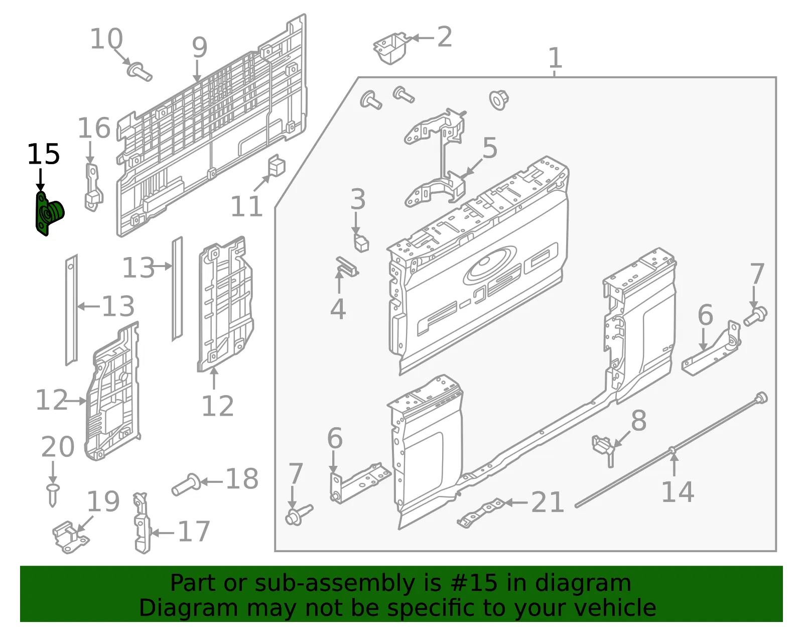 Tailgate Hinge - Ford (RL3Z-18430B39-C) - view 3
