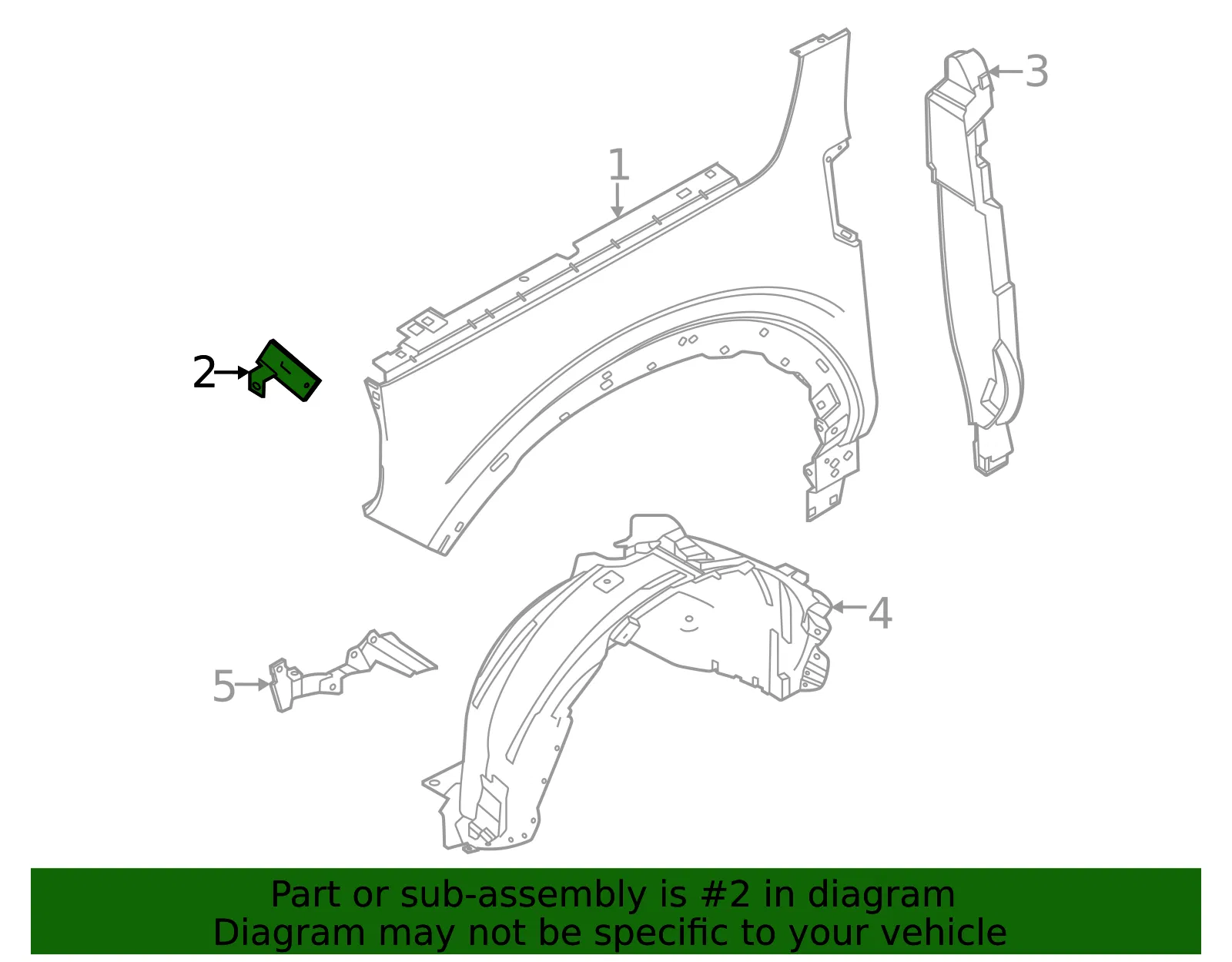 Fender Assembly Front - Ford (S1PZ-16072-B) - view 2