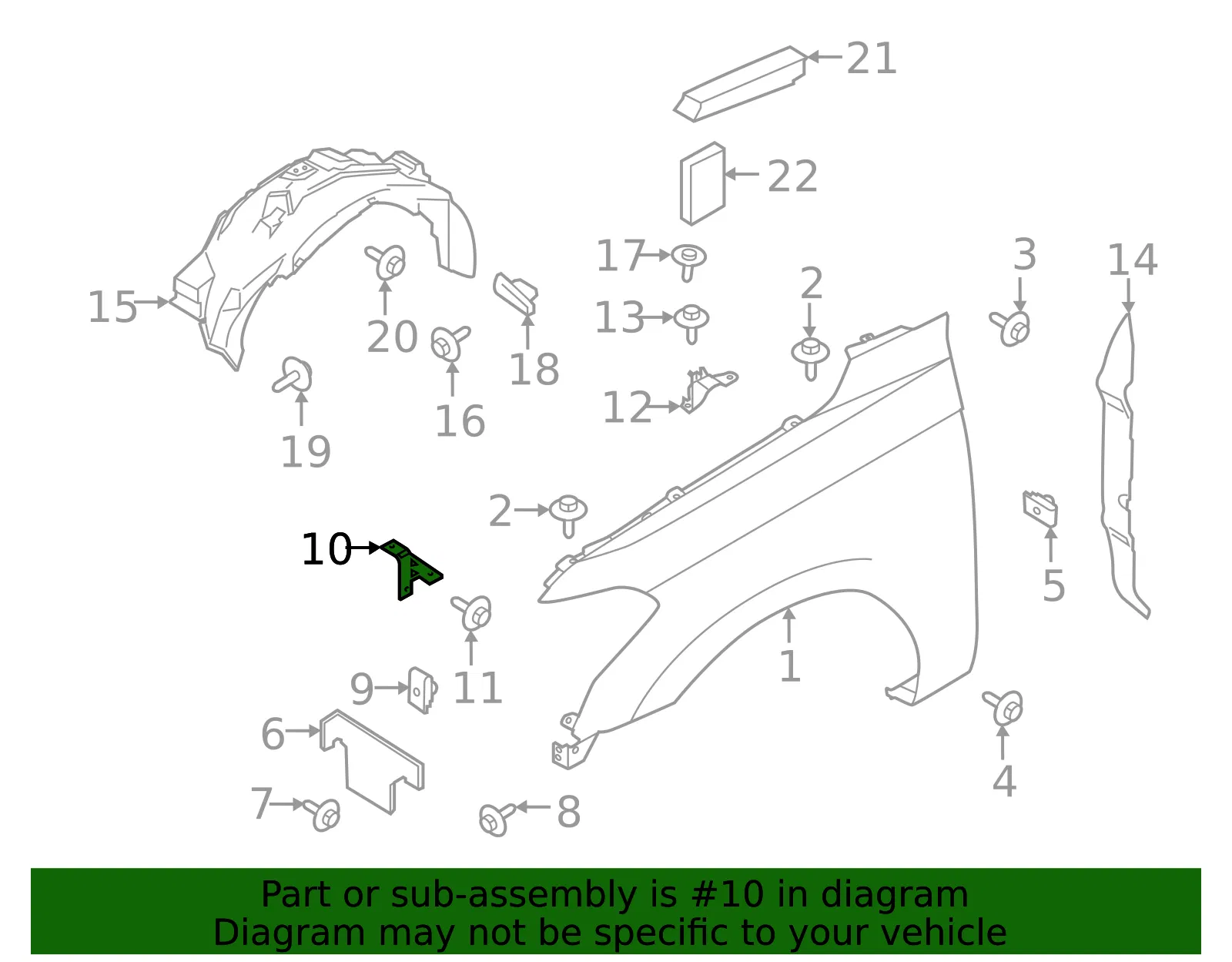 Fender Bracket - Ford (SL1Z-16152-A) - view 2